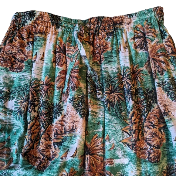 Island Planet elastic waist, Lightweight flowing Tropical Maxi Skirt Sz. M/L - Picture 11 of 13